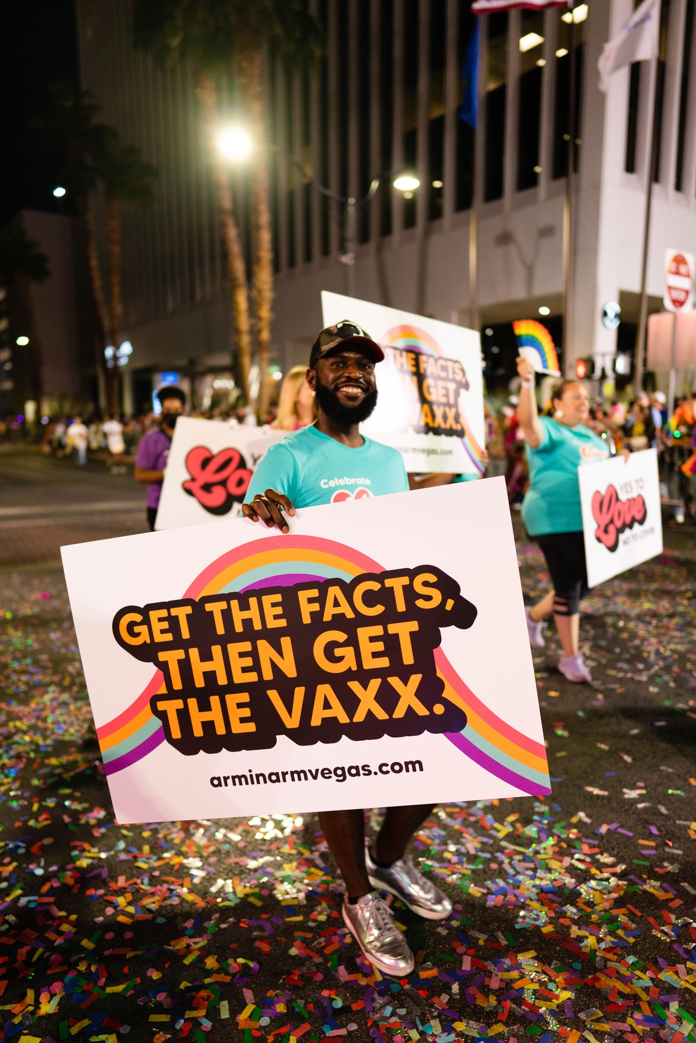 Walking in Parade with Arm in Arm