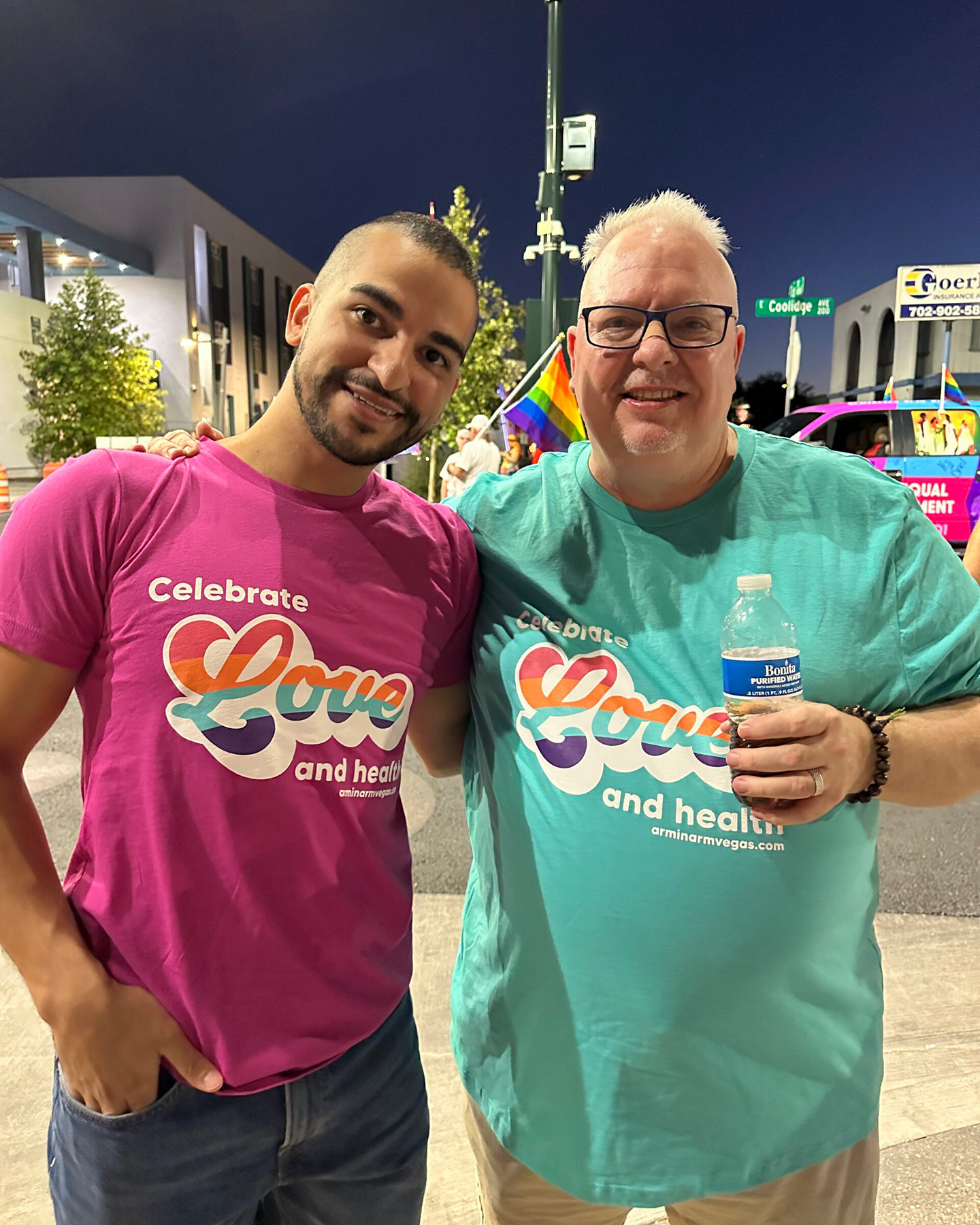 People wearing Celebrate Love shirts