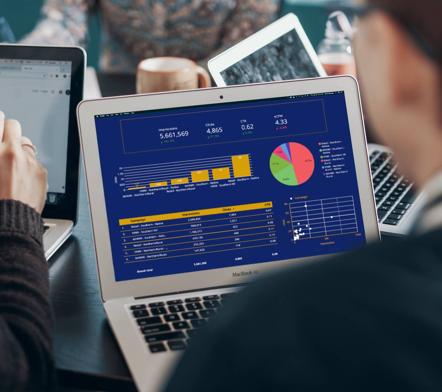 Statistics on laptop