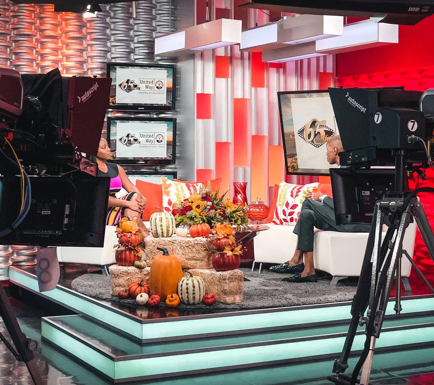 Behind the scenes of video shoot