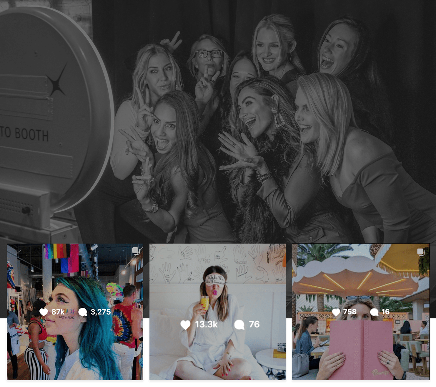 Collage of social media images