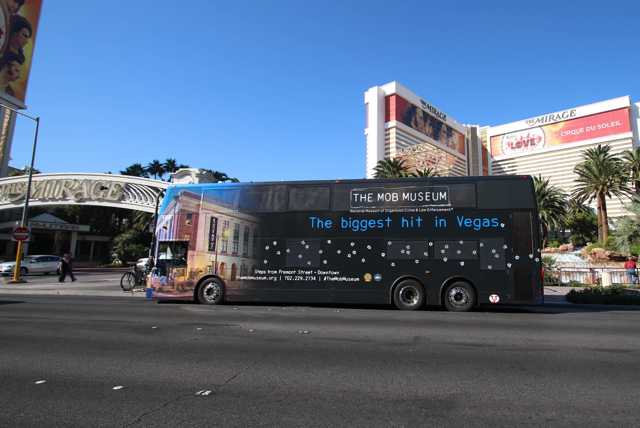 Mob Museum ad on bus